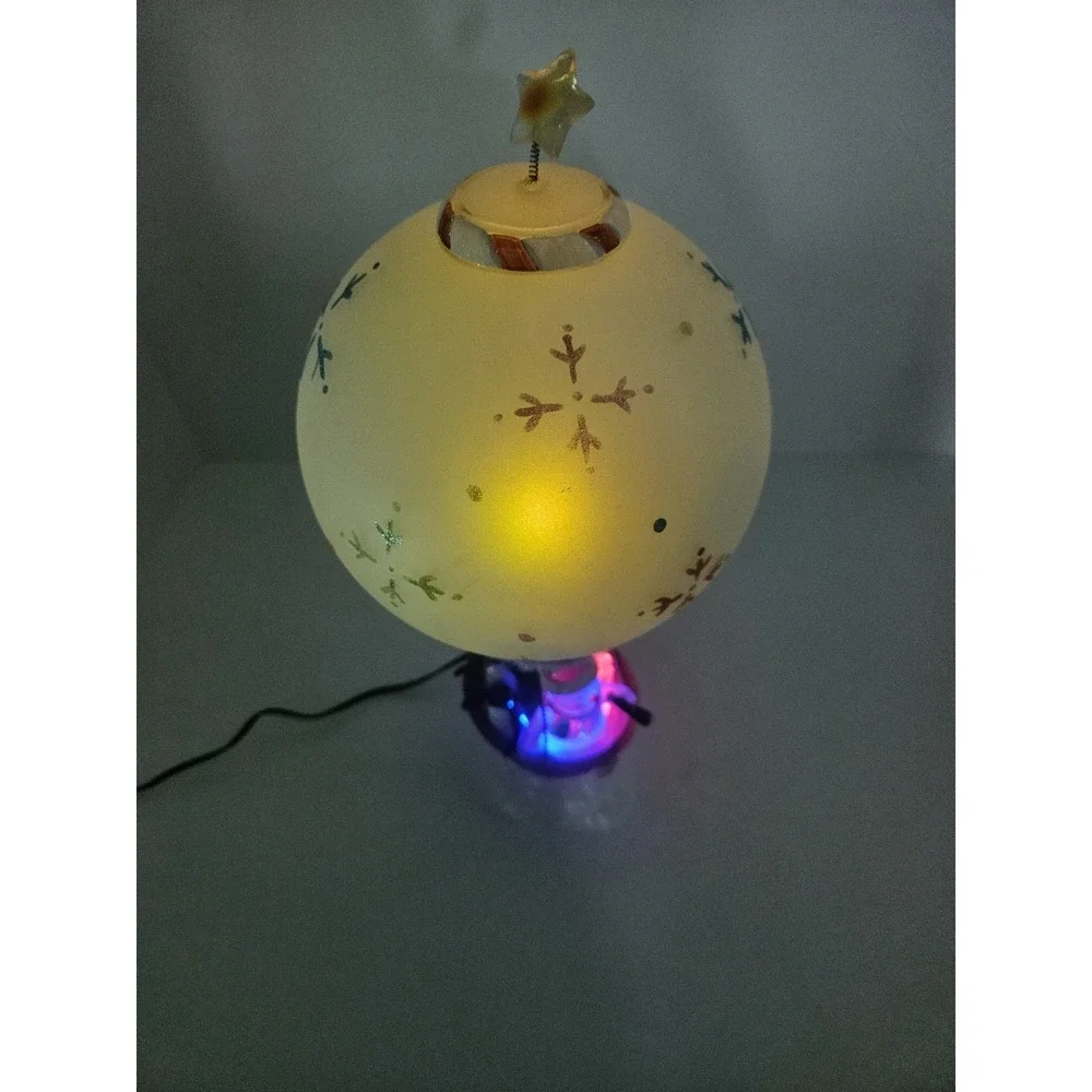 Lighted Acrylic Hot Air Balloon Snowman Christmas Vtg JCPenney Home Collection